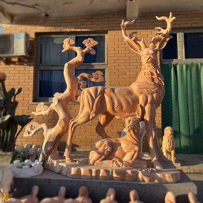 供应天然汉白玉石雕长颈鹿雕塑 各种园林 石材产品 景观园林雕塑摆件