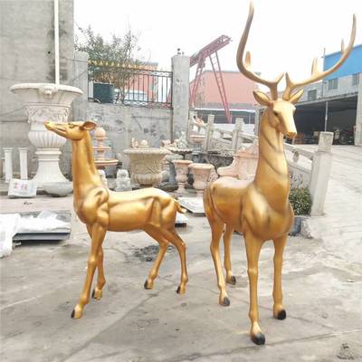 玻璃钢几何鹿雕塑 户外园林景观雕塑 玻璃钢抽象动物造型